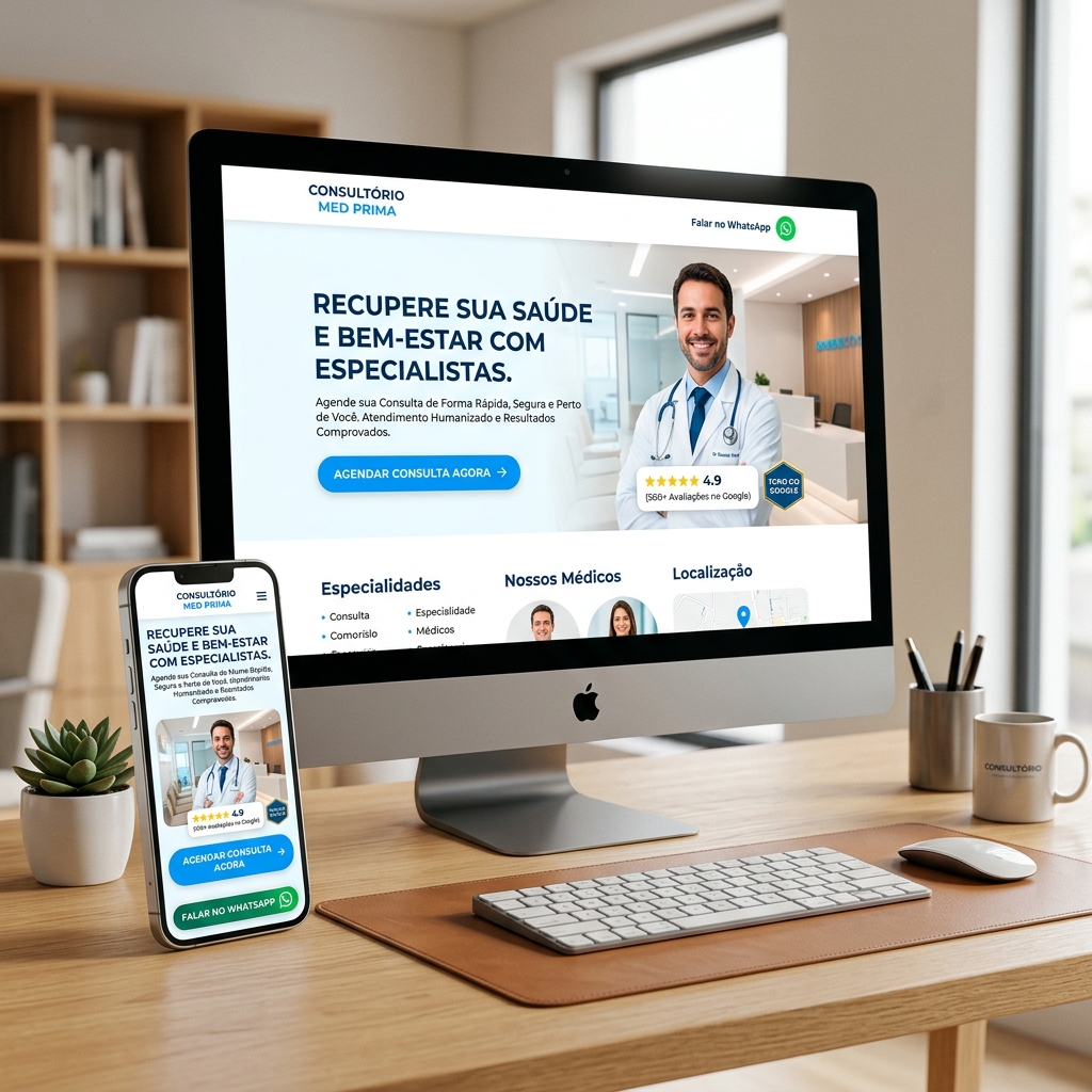 Exemplo de site profissional preparado para busca, automações e recursos de IA